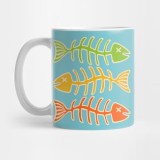 FISH BONES Eaten Food and Fishing in Yellow Orange and Green - UnBlink Studio by Jackie Tahara Mug